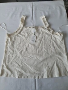 Women's 2XL Monsoon Jersey Cutwork Cami Top Ivory - Picture 1 of 7