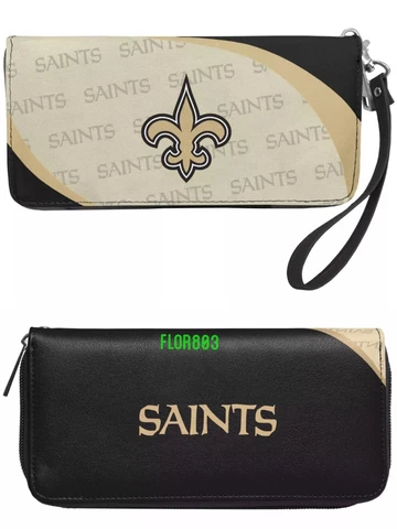 New Orleans Saints NFL Curve Zip Organizer Ladies Wallet Cover