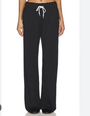 Pantalón Monrow Vintage Polar Pierna Ancha Negro Cordón Cintura Elástica Nuevo con Etiquetas XS Foto 1 de 4