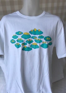 KAWS ORIGINAL FAKE T-Shirt Größe 4: XL erstaunlich weiß/grün Kaws Wolken! Selten!! - Bild 1 von 6