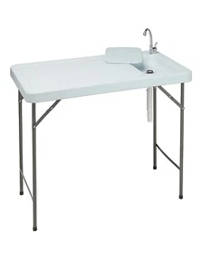 Klappbarer tragbarer Fischfilet Jagd Reinigung Schneidetisch mit Spülbecken Wasserhahn! - Bild 1 von 4