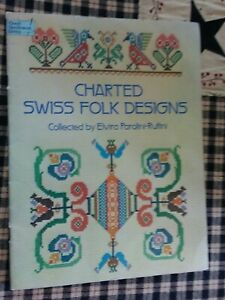 DOVER BOOKS "SWISS FOLK DESIGNS -(30) PGS" -CHARTED BOOKLET - NEW - VINTAGE 1978