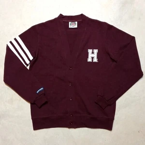 Cardigan Vintage Harvard University Barbarian Rugby Wear Bottoni - Taglia Large - Foto 1 di 9