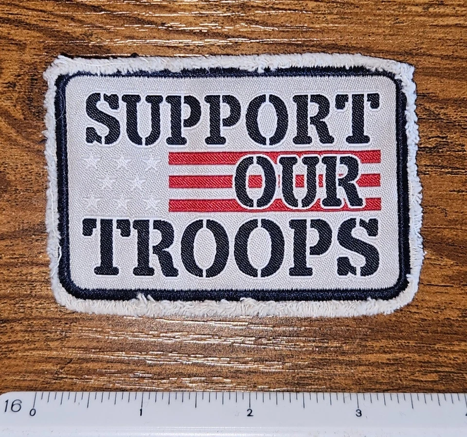 Support Our Troops Woven Cloth Military Hat Patch - Image 1 of 1