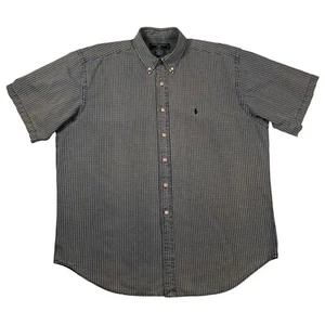 RALPH LAUREN SPORT Shirt Men’s Casual Short Sleeve Checkered Button-Up Blue 2XL - Picture 1 of 11