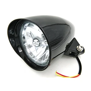 5 3/4" gloss black billet alloy bullet headlight Harley Sportster Chopper Bobber - Bild 1 von 5