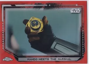2021 Star Wars Chrome Legacy Orange Refractor #171 Mando Meets The Marshal 12/25 - Bild 1 von 2
