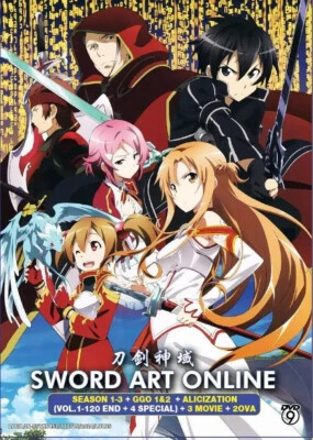 Sword Art Online Season 1-3+GGO+Alicization (1-120End) Anime DVD English Dubbed - Image 1 of 4