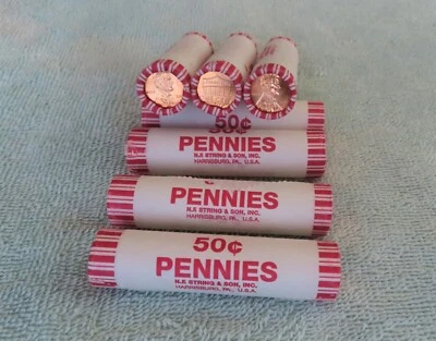 2013-D **Original Bank Wrapped ** Uncirculated Lincoln Cent Roll - OBW Penny's - Image 1 of 4