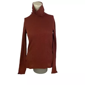 Madewell Mujer Cuello de Tortuga Quemado Naranja Metálico Talla Pequeña Mangas Largas Tejido - Imagen 1 de 6