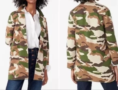 ¡Nuevo!  Blazer Suéter J.CREW Sophie Camuflaje Frente Abierto Talla Mediana. Precio de venta sugerido por el fabricante $158 Foto 1 de 4