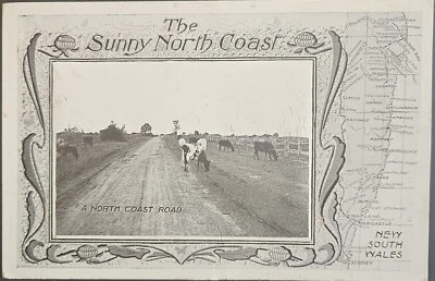 1910 NEW SOUTH WALES Postal History Postcard Card 1d on A North Coast Rd, used - Image 1 of 4
