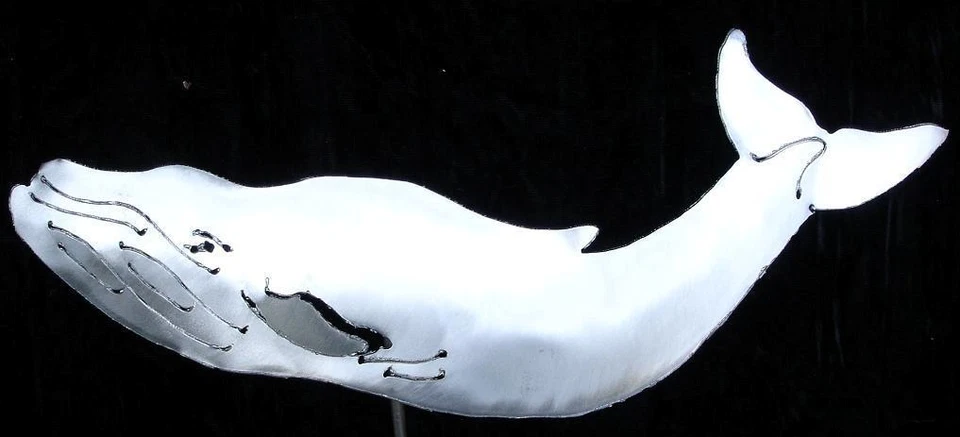 BLUE WHALE Ocean Beach House Metal Lawn Yard Art Stake Foto 1 de 1