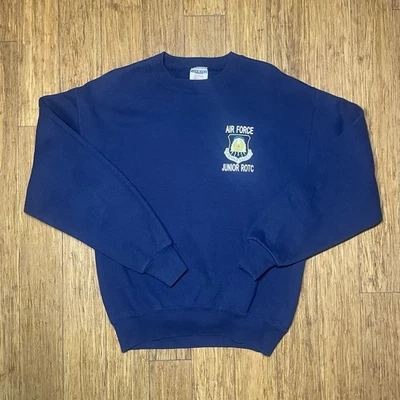 Sudadera De Colección Años 90 Fuerza Aérea de los Estados Unidos Junior ROTC Cuello Redondo Mediana Azul Marino JROTC Foto 1 de 4