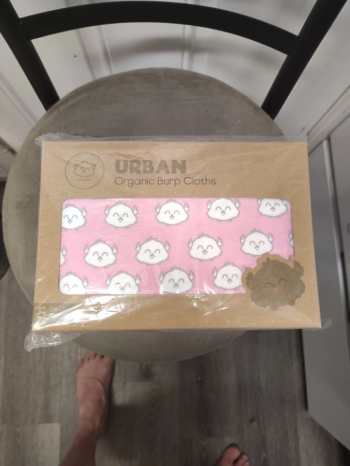 KeaBabies Organic Burp Cloths Pink Dreams 5 Pack New Sealed - Imagem 1 de 3