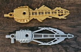 LEGO Bionicle Gold Pearl Silver Inika Light Up Flame Sword Laser Crossbow Set