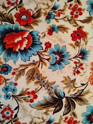 'Vintage Floral' Cotton Quilting Sewing Fabric - By the Yard - Image 1 of 4