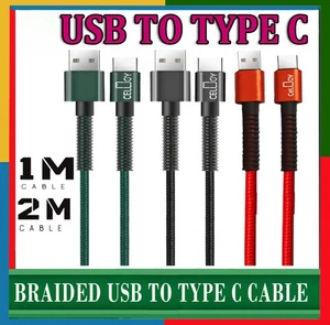 Robustes geflochtenes 1 m 2 m USB zu Typ C Ladekabel schnell schnell Telefonkabel - Bild 1 von 14