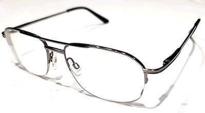 Stetson XL19 Gunmetal Rectangle Half Rim Eyeglasses Frame 56-18 145 - Image 1 of 4