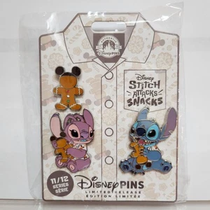 Disney Stitch And Angel Attacks Snacks Gingerbread 11/12 Pin Set  - Picture 1 of 1