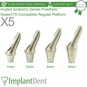 X5 Angled Anatomic Dental Prosthetic 25° 0sstemTS Compatible Regular Platform - Picture 1 of 13