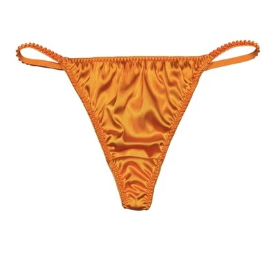 经典缎面丁字裤橙色 L 码 — 第 1/2 张图片