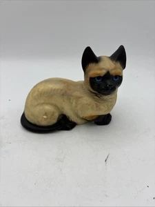 Vintage Collectible L Siamese Blue Eyed Cat Figurine Rare Matte finish Japan - Picture 1 of 15