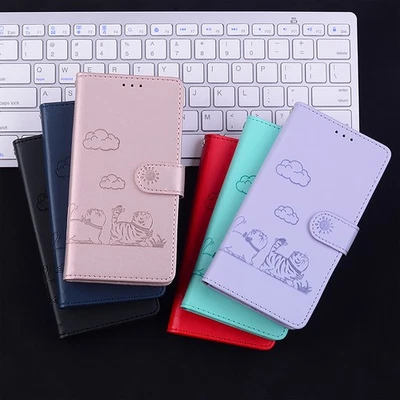 For iPhone 11 12 13 14 15 16Pro Max Leather Antitheft Brush Cat Wallet Flip Case - Image 1 of 4