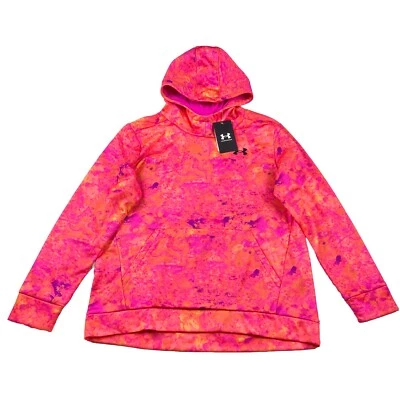 Sudadera con Capucha Under Armour Niñas Polar Logo en Rosa Neón Estampado Tie-Dye Juvenil Talla XL Foto 1 de 4