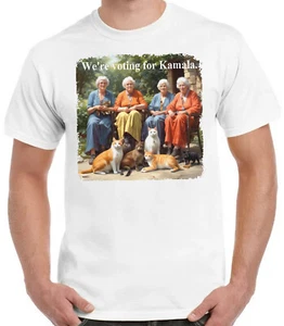 Katze Damen Kamala Harris T-Shirt. Ash, weiß S-3-XL Baumwolle. Kostenloser Versand USA - Bild 1 von 4