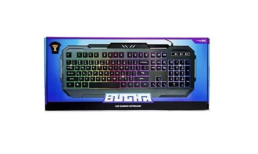TikTok Bugha Exclusive Backlit RGB LED Gaming Keyboard with Function Keys for PC - Image 1 of 1