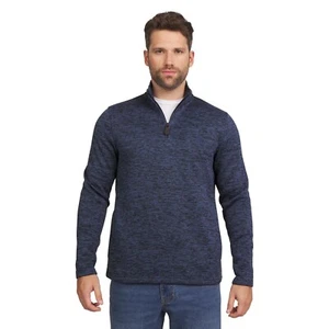Chaps Men's & Big Men's Quarter Zip Fleece Pullover Sweater, Size Medium - Picture 1 of 4