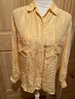 Bolsillos abotonados vintage 100 % seda BOGARI para mujer melocotón talla mediana Foto 1 de 4