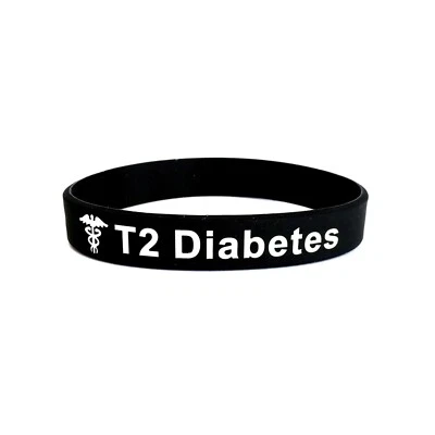 T2 Diabetes Medizinische Armband Auf Englisch Fur Herren Damen - Bild 1 von 4