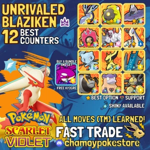BLAZIKEN Tera Raid Counters ⚡ 6IV BUNDLE ⚡ Pokemon SCARLET & VIOLET INDIGO DISK - Picture 1 of 29
