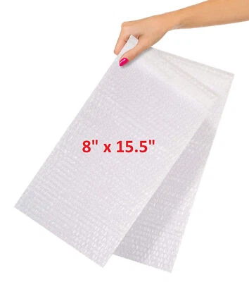 100 Pack 8x15.5 Bubble Pouches Out Bags Wrap Cushioning Self Seal Clear Shipping - Image 1 of 4