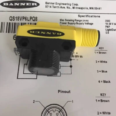 New BANNER QS18VP6LPQ8 Photoelectric Sensor #PA - Image 1 of 2