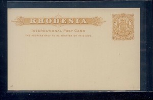 Rhodesia  postal carfd  1 1/2d  postal  card  unused  