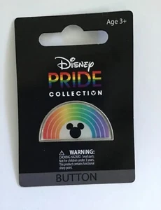 Disney Pride Collection Mickey Mouse Rainbow Button Pin NEW LBQTQ+ - Picture 1 of 2