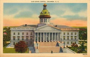 Postal State Capitol Building Columbia S.C. lino sin usar - Imagen 1 de 2