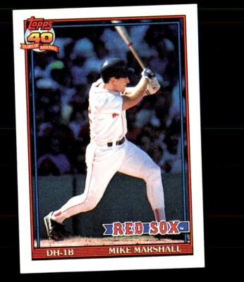 1991 Topps #356 Mike Marshall Boston Red Sox - Image 1 of 2