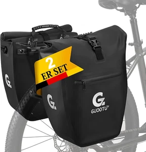 "Fahrrad 2er Set Gepäckträgertasche 48L, Reflektoren, Tragegriff & Schultergurt" - Bild 1 von 6