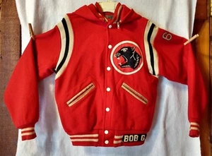 Chaqueta de Colección 1967 Para Hombre 36 Lana Roja Capucha Extraíble St. Stans Panthers Bob G Rara - Imagen 1 de 11
