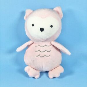 Carters Precious Firsts Pink Plush Owl Stuffed Baby Toy Crinkle Wings