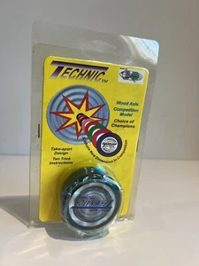 Vintage Yoyo 1997 Spintastics Technic Wood Axle Competition Made In USA Blue - Picture 1 of 5