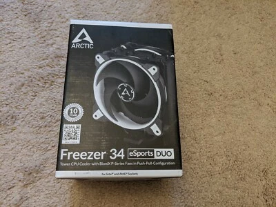 ARCTIC Freezer 34 eSports DUO White CPU Air Cooler with 2x BioniX P 120mm Fans - Image 1 of 4
