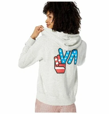 Nuevo con etiquetas Para mujeres RVCA Fontana Polar Cremallera Sudadera con Capucha Mangas Ajustadas Talla Mediana Foto 1 de 4