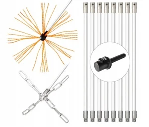Schornstein Reinigungsset Schornsteinreiniger Schornsteinbesen Kaminbesen 7m - Bild 1 von 5