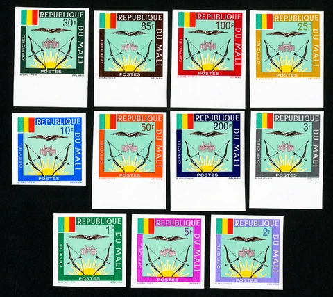 Mali Stamps # O12-22 VF NH Flags / Coats of Arms Imperforate Lot Cover