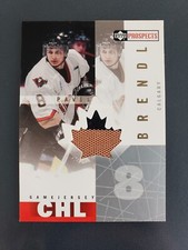 2000-01 UD Prospects CHL Game Used Jersey Pavel Brendl Multi Swatch The Hitmen